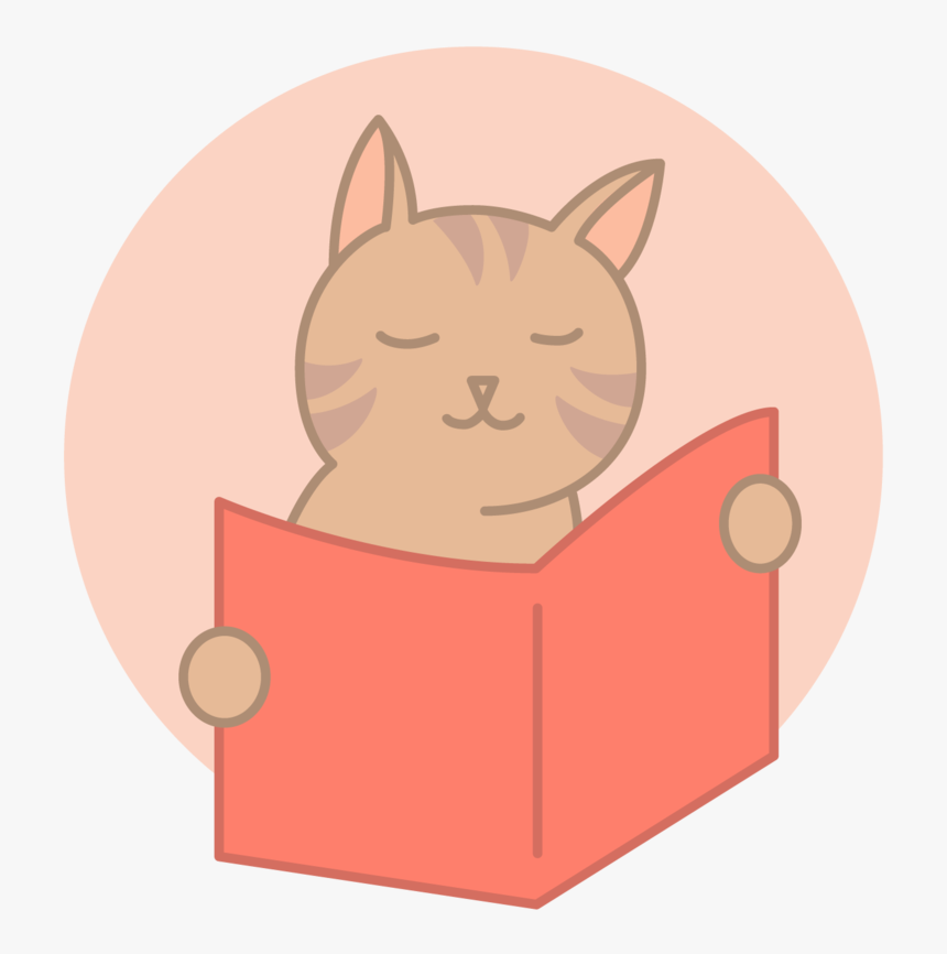 Cat Reading - Cat Reading Png, Transparent Png, Free Download