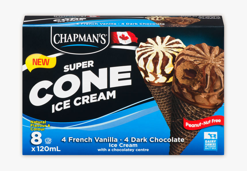 Chapmans Vanilla & Chocolate Ice Cream Cone - Chapman's Super Cone Ice Cream, HD Png Download, Free Download