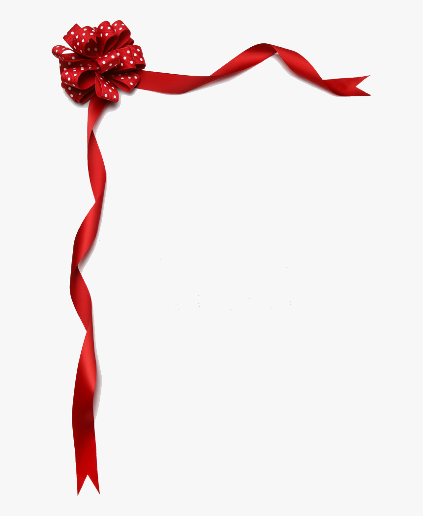 Christmas Bow X Ribbon Border Clip Art Merry Amp Happy - Bow Christmas Ribbon Png, Transparent Png, Free Download