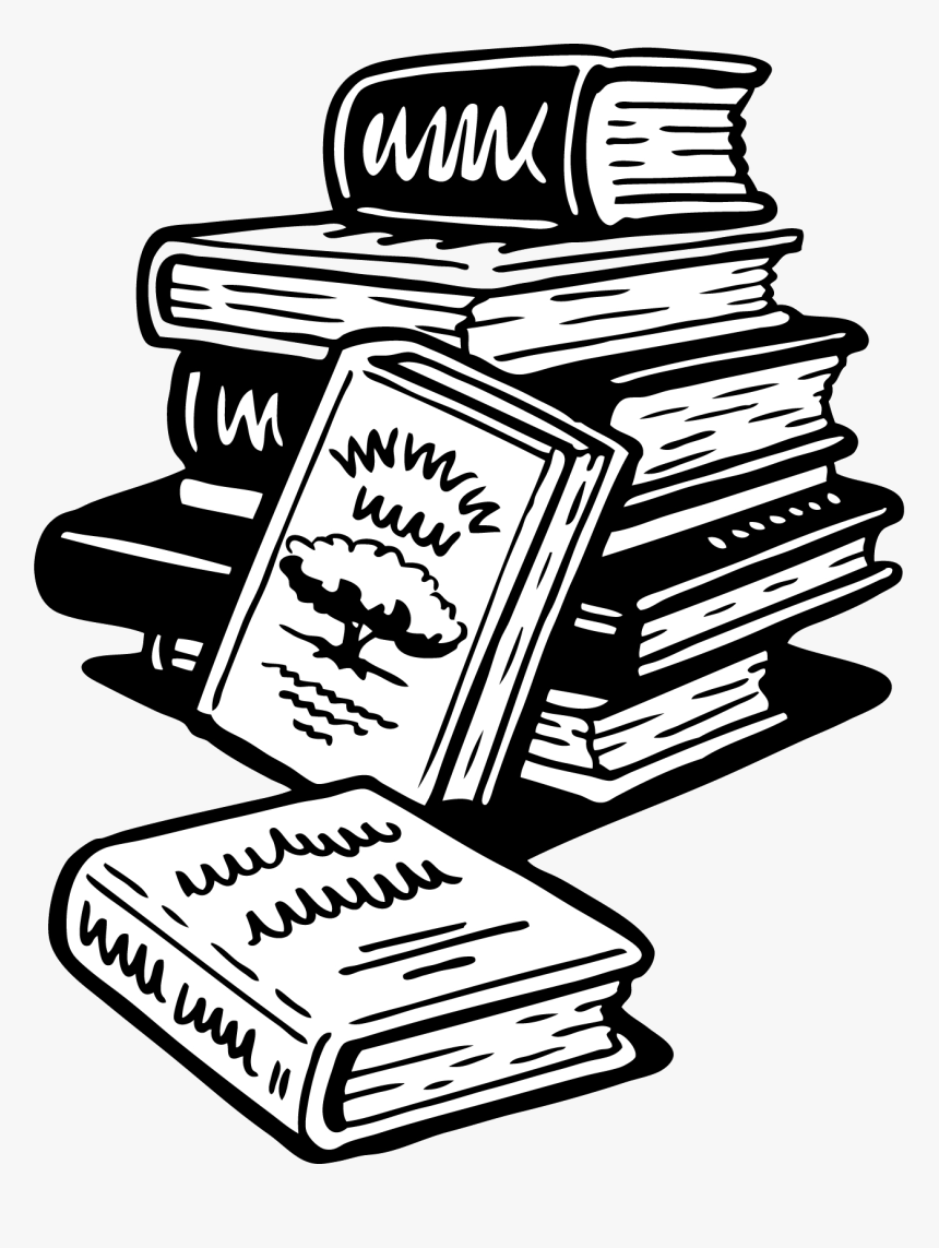 Book Black And White School Books Clipart Clip Art - Books Cartoon Black And White, HD Png Download, Free Download