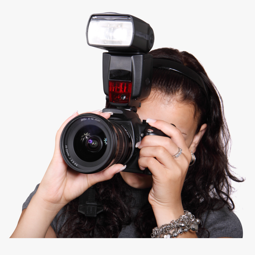 Woman Taking Photo With A Digital Camera Png Image - Camera Hd Images Png, Transparent Png, Free Download