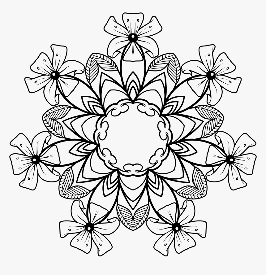 Black And White Floral Design 4 Clip Arts - Illustration, HD Png Download, Free Download