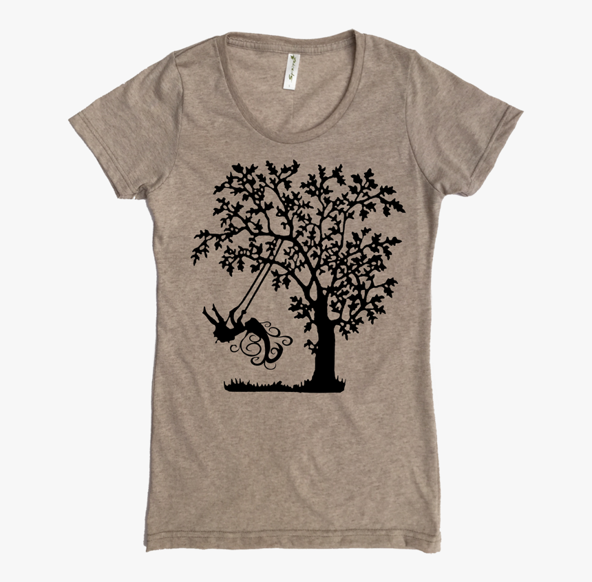Tree Swing Printed On Womens Favorite Crew , Png Download - Tree Black And White Png, Transparent Png, Free Download