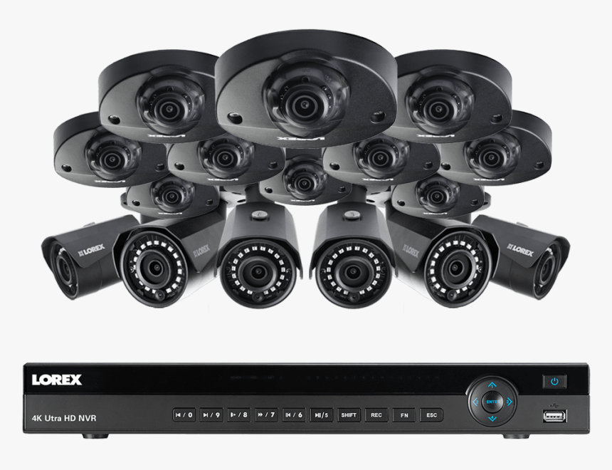 16 Channel Ip Camera System Featuring Six 2k Bullets - Stereo Camera, HD Png Download, Free Download