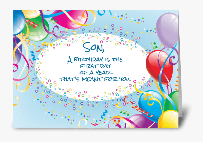 Son Birthday Balloons Greeting Card - Son In Law Birthday, HD Png Download, Free Download