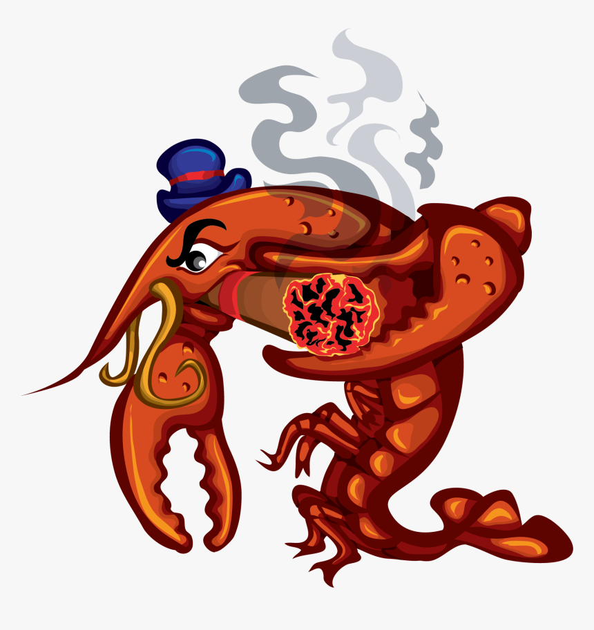 Crawfish - Crawfish Smoking A Cigar, HD Png Download, Free Download