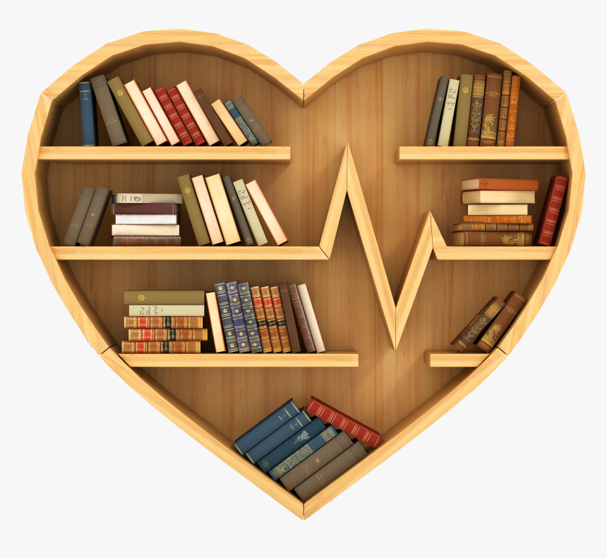 Book Shelf Heart Shape, HD Png Download, Free Download