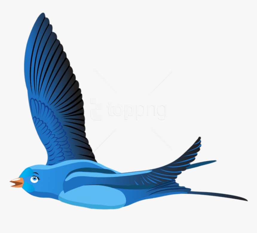 Free Png Download Blue Bird Cartoon Transparent Clipart - Transparent Background Flying Bird Clipart Png, Png Download, Free Download