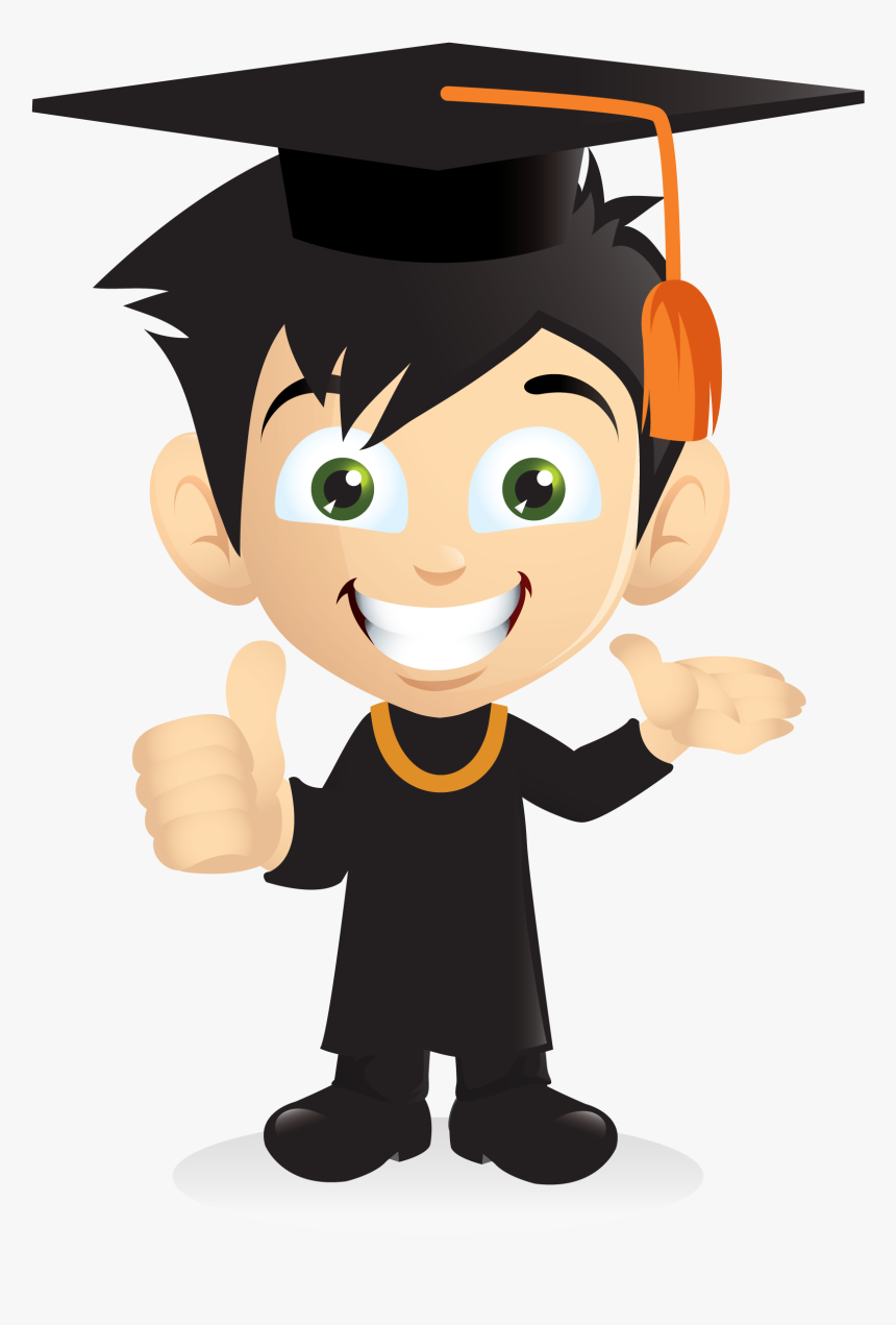 Cartoon Smiling Graduation Boy [png] Vector Eps Free - Student Graduate Clipart Png, Transparent Png, Free Download