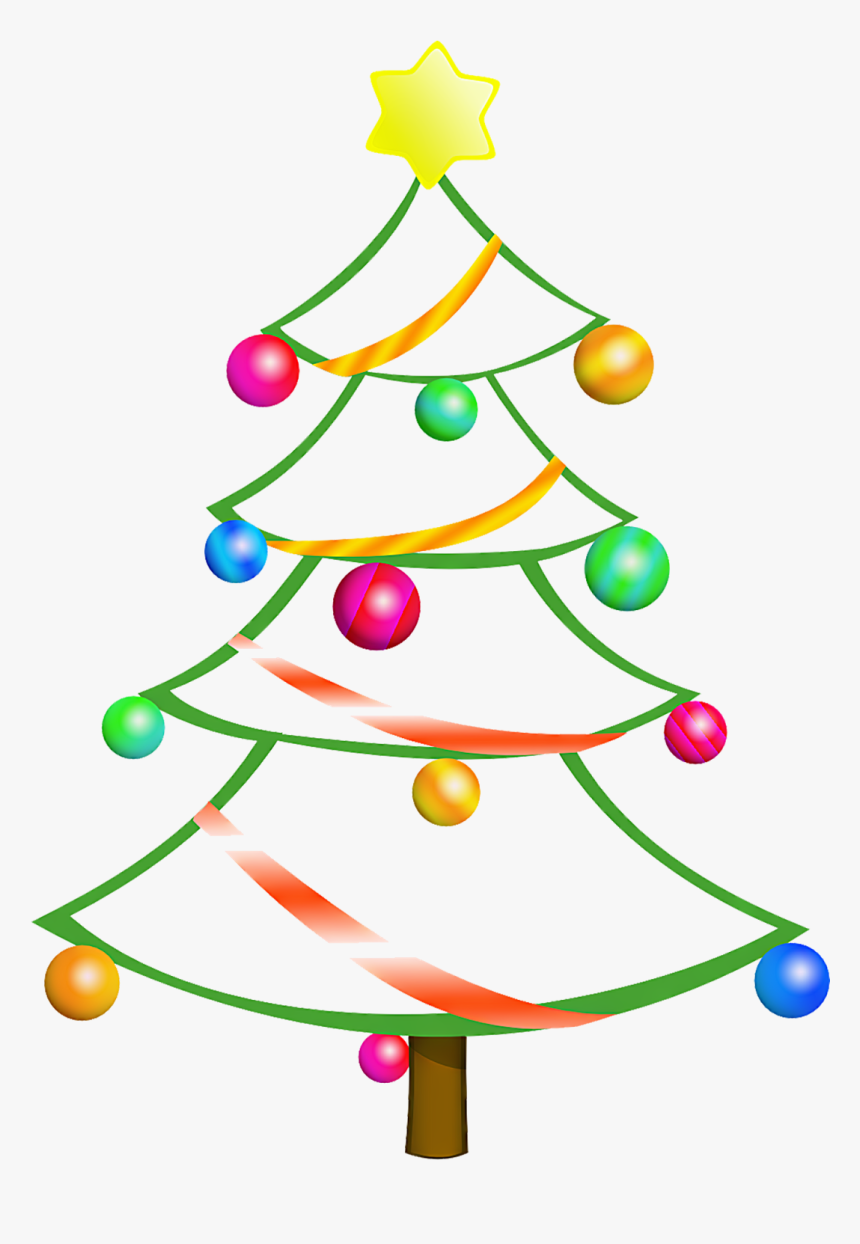 Christmas Tree Clipart Top Border - Christmas Tree Free Clipart, HD Png Download, Free Download