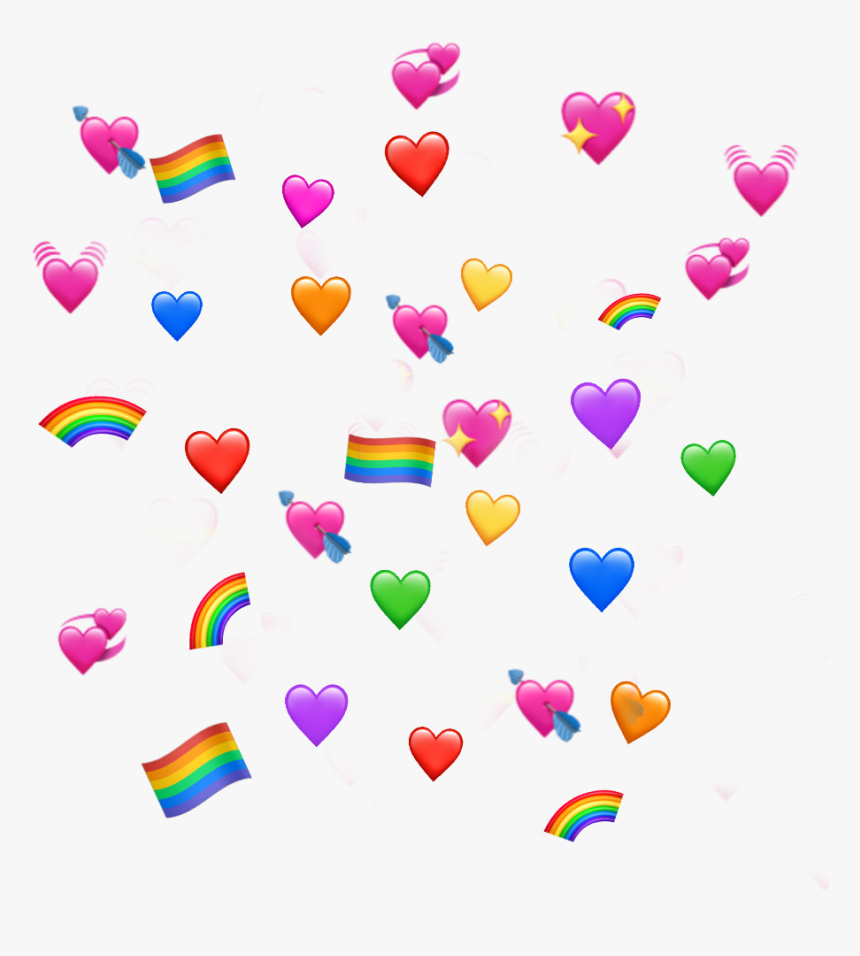 #corazones #corazón #banderita #lgbt #arcoiris🌈 - Heart Emoji Png Meme, Transparent Png, Free Download