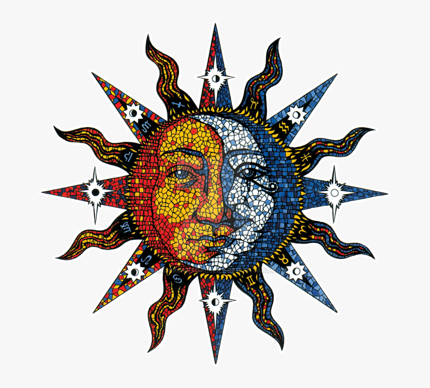 Transparent Sun And Moon Png - Trippy Sun And Moon, Png Download, Free Download