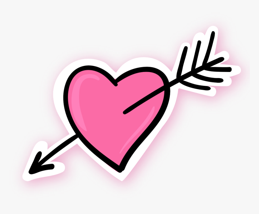 #ftestickers #doodle #sketch #heart #arrow #pink - Pink Heart With Arrow, HD Png Download, Free Download