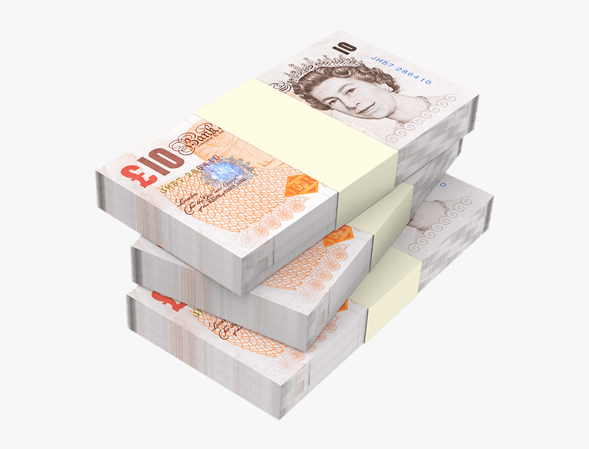Stacks Of Ten Pound Notes - British Money Png, Transparent Png, Free Download