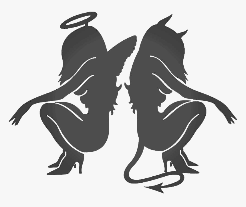 Decal Sticker Angel Devil Demon - Demon And Angel Girl, HD Png Download, Free Download