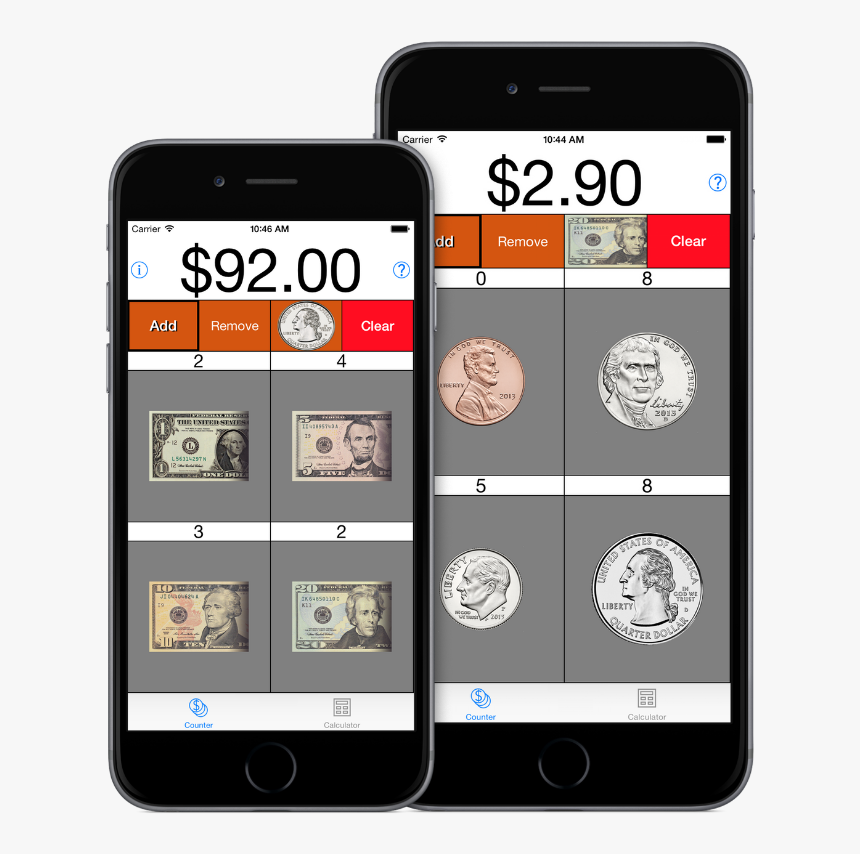 Visual Coin Calculator Running On An Iphone 6 And 6 - Money Change Calculator, HD Png Download, Free Download