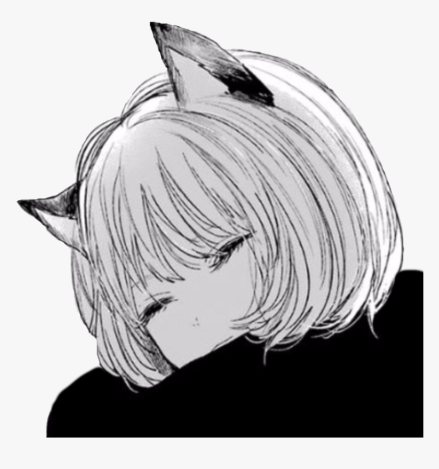 Transparent Black And White Anime Png - Black And White Anime Girl, Png Download, Free Download