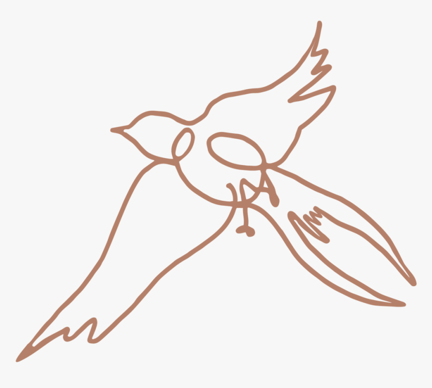 Kristin Cronic Bird Left Facing Terracotta - Illustration, HD Png Download, Free Download