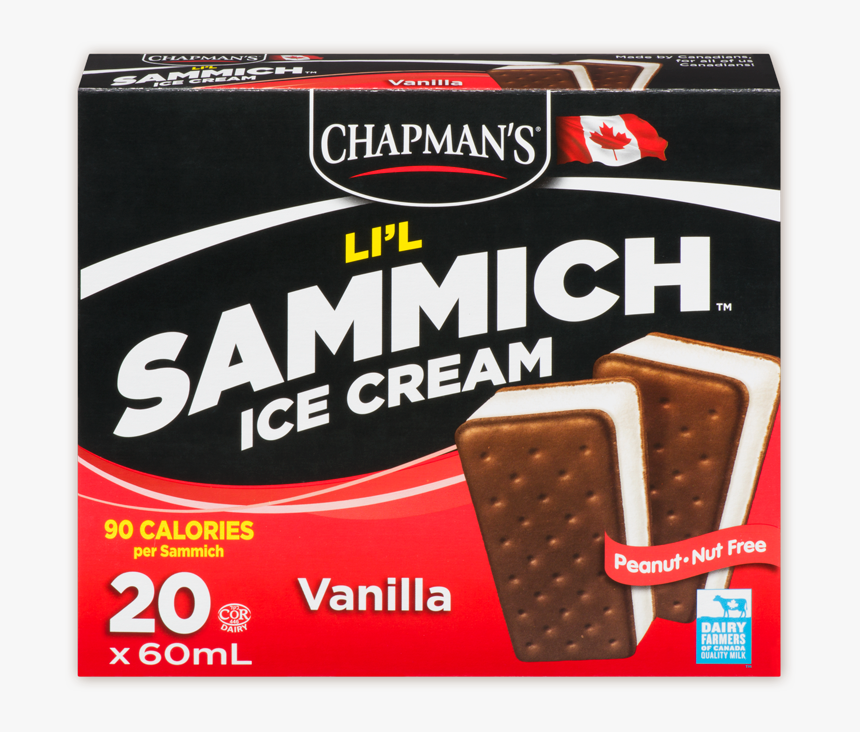 Chapmans Vanilla Lil Sammich - Chocolate, HD Png Download, Free Download