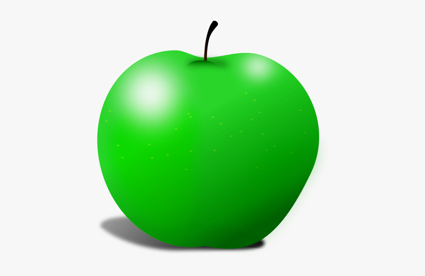 Vector Graphics Of Green Apple With Two Spotlights - Green Apple Cartoon Png, Transparent Png, Free Download