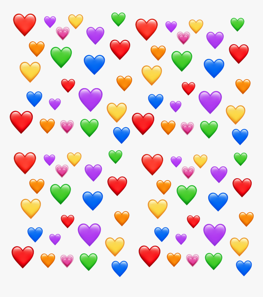 #rainbow #colors #heart #hearts #cool #rainbowhearts - Transparent Heart Emoji Meme Png, Png Download, Free Download