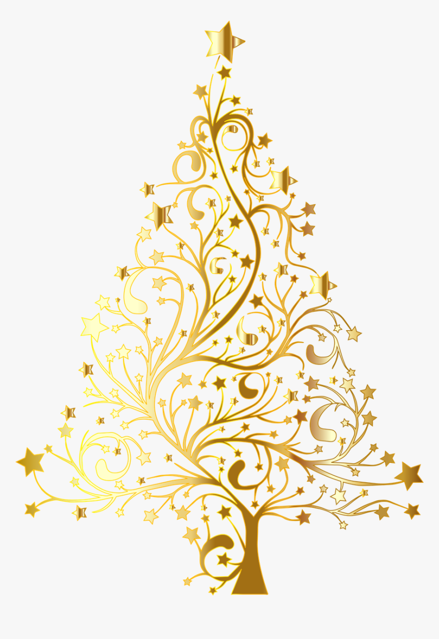 Fir,pine Family,christmas Ornament - Gold Christmas Tree Transparent Background, HD Png Download, Free Download