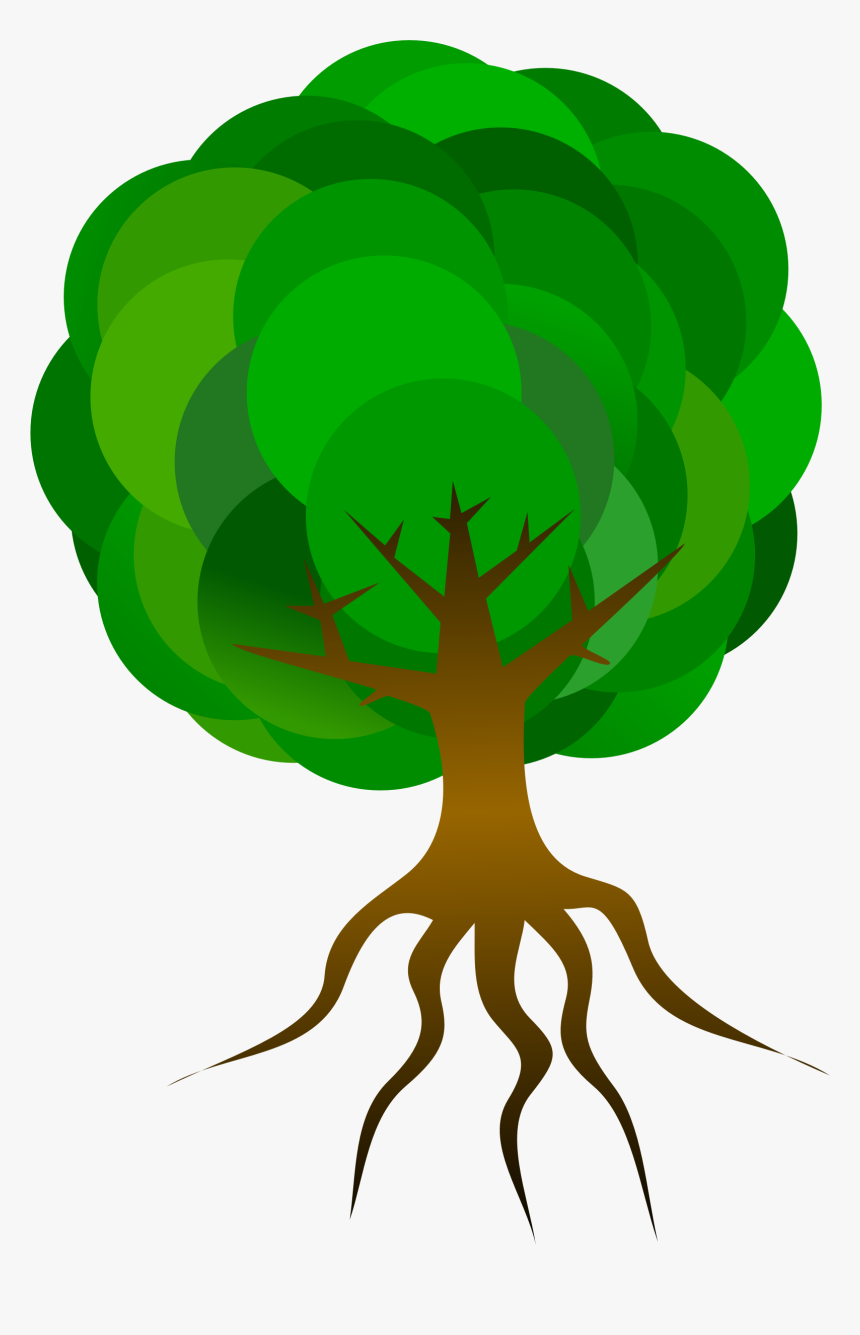 Tree With Roots Png - Cartoon Roots Of A Tree, Transparent Png, Free Download