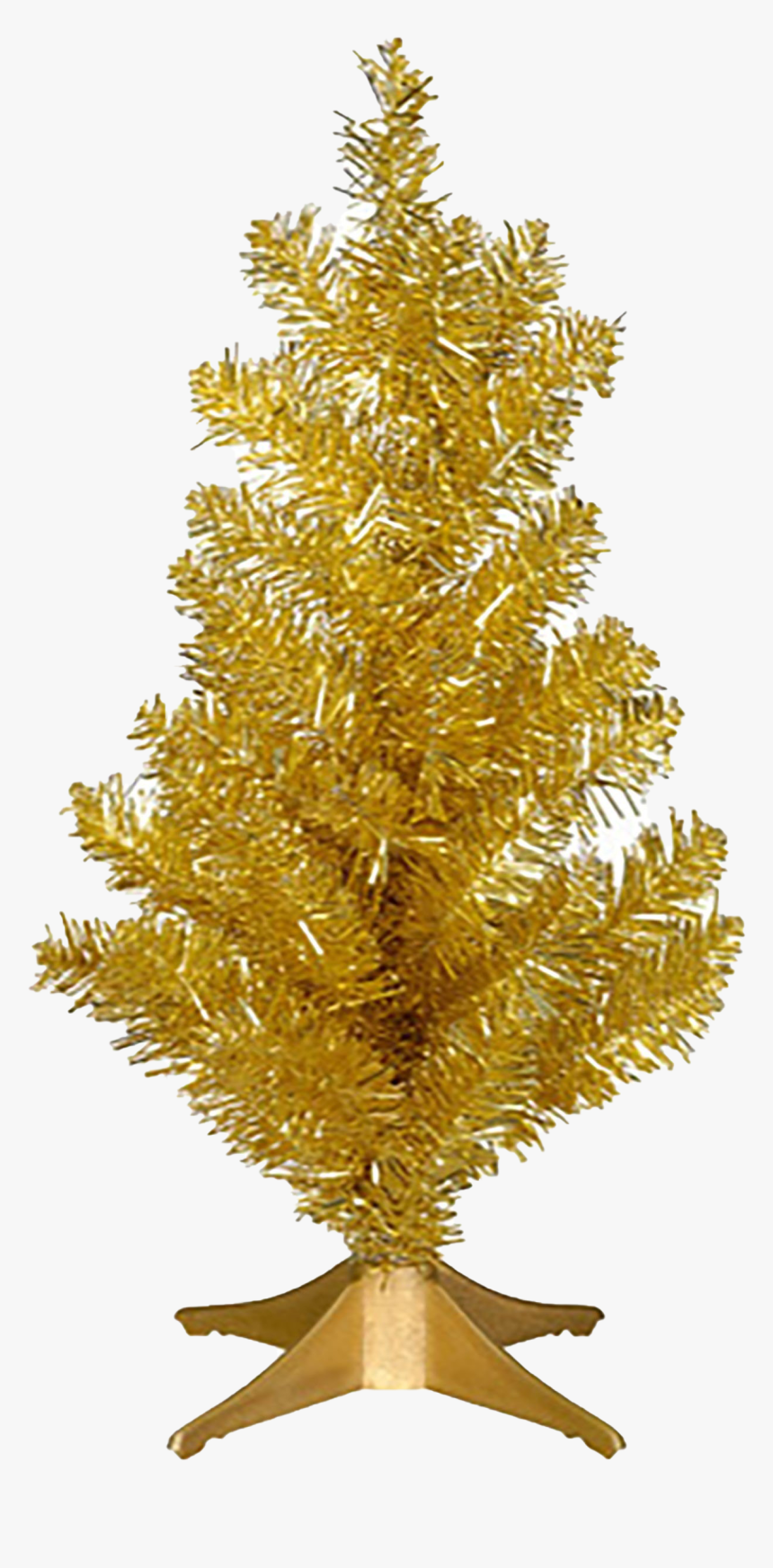 Tinsel Christmas Tree Png Free Download - Xmas Tree Tinsel Gold, Transparent Png, Free Download