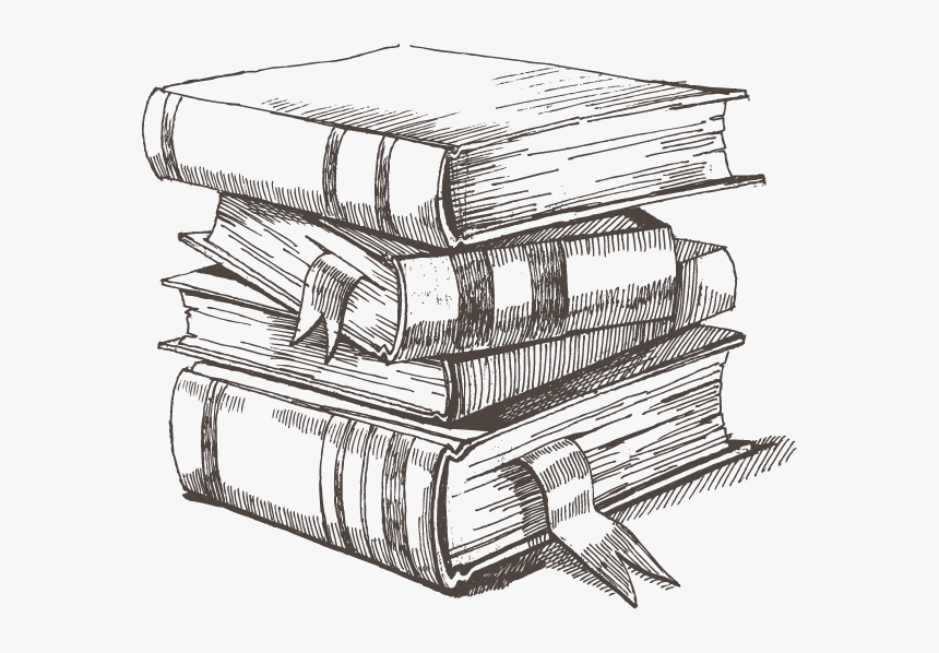 Bookstack - Black And White Stack Of Books, HD Png Download, Free Download