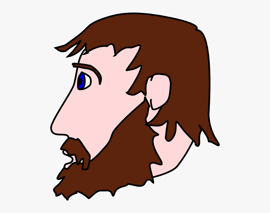 Man Head Side Beard Mustache Svg Clip Arts - Cartoon Man Head Side, HD Png Download, Free Download