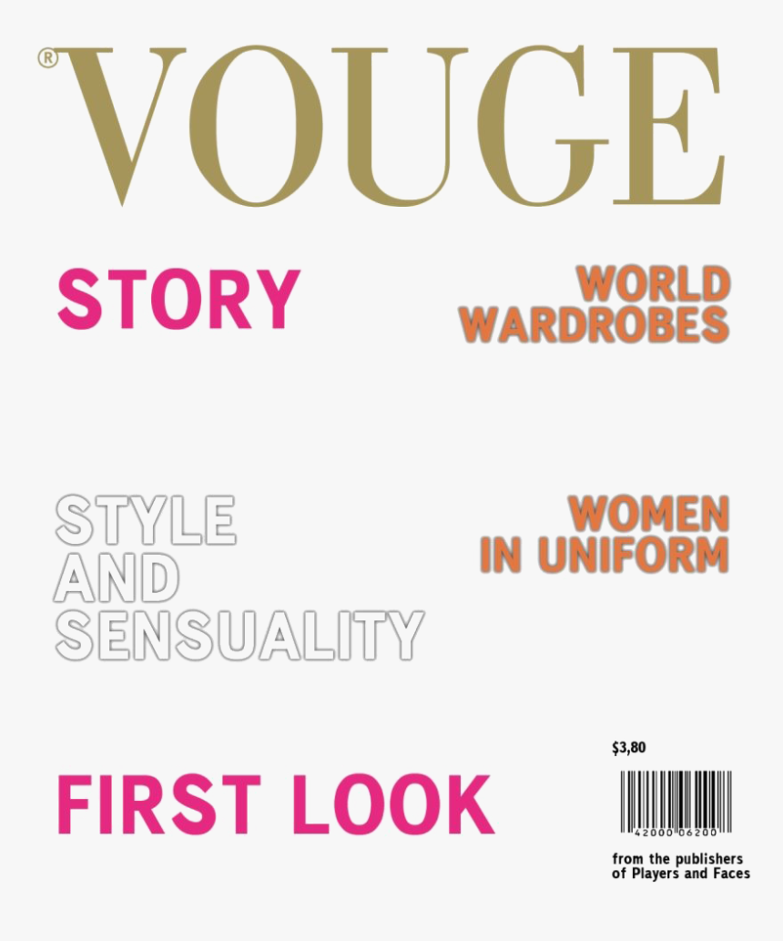 Vogue Magazine Cover - Magazine Cover Templates Png, Transparent Png, Free Download