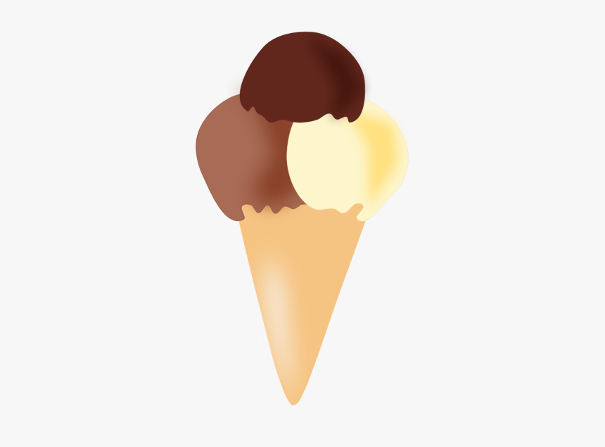 Vanilla And Chocolate Ice Cream - Ice Cream Cone Clipart Chocolate Vanilla, HD Png Download, Free Download