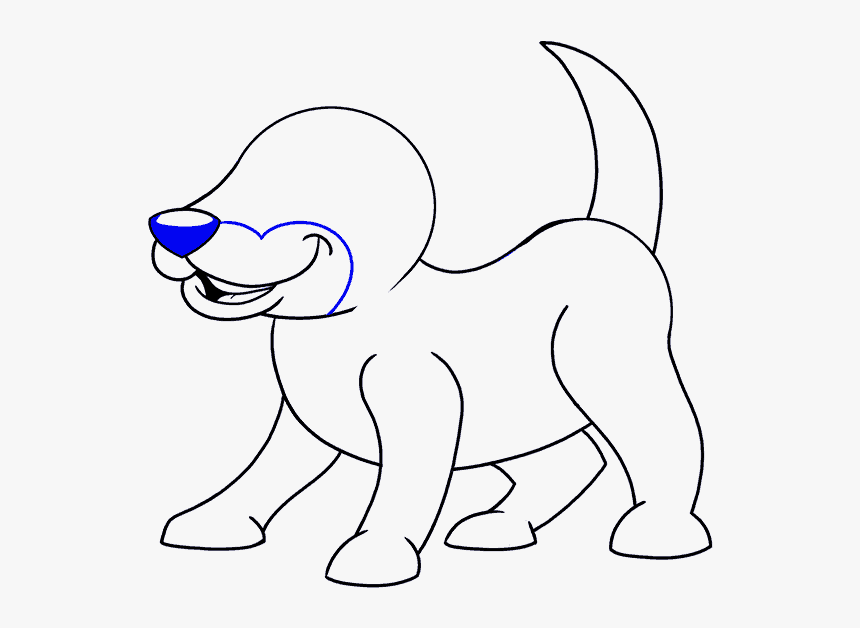 How To Draw Cartoon Dog - Easy Cute Dog Cartoon, HD Png Download, Free Download