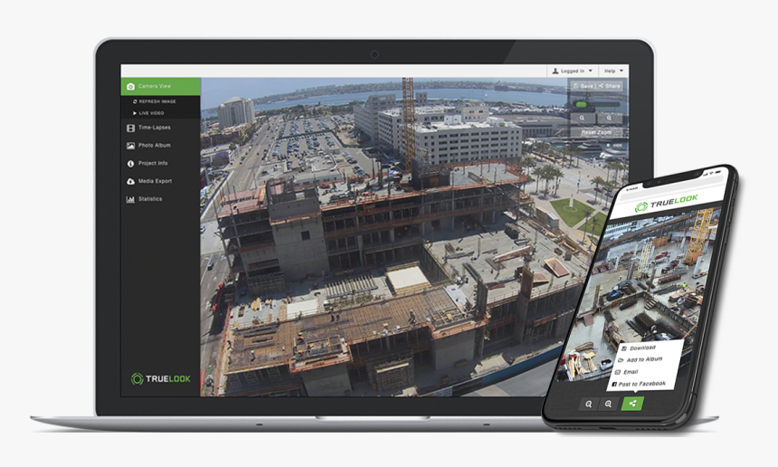Truelook Construction Camera Interface - Best Construction Site Live Cameras, HD Png Download, Free Download