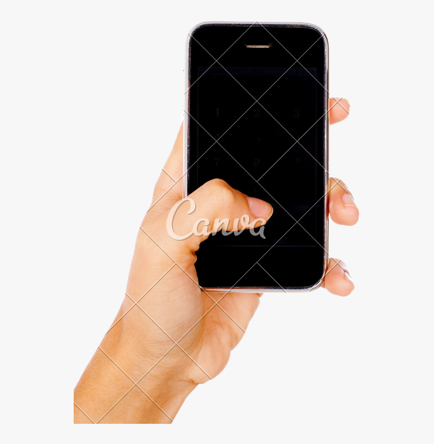 Transparent Person On Cell Phone Clipart - Hand Holding A Mobile Phone, HD Png Download, Free Download