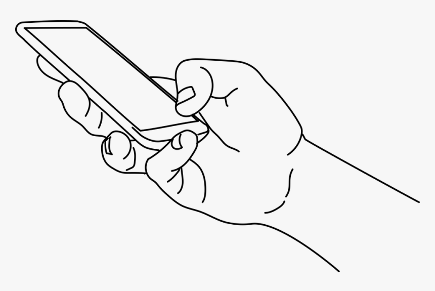 Mobile Phone Hand Drawing Png, Transparent Png, Free Download