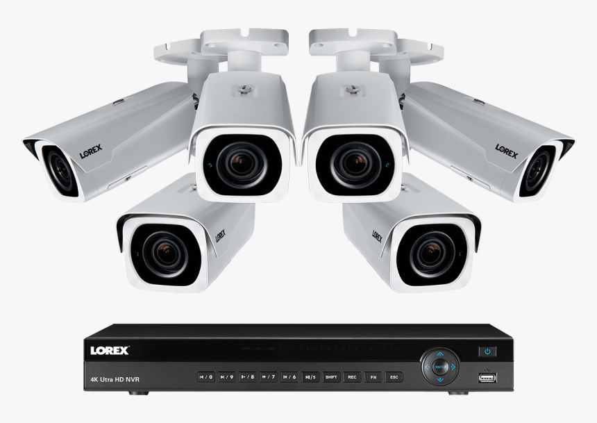 4k Ultra Hd Ip Nvr System With 6 Outdoor 4k Ip Motorized - Lorex Security Camera System, HD Png Download, Free Download