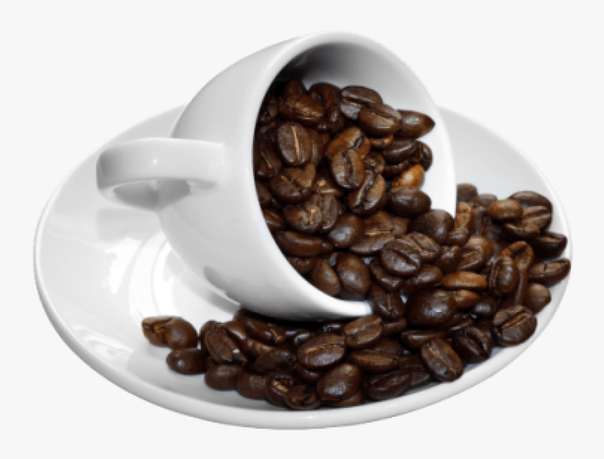 Coffee Beans Cup - Coffee Cup Beans Transparent Background, HD Png Download, Free Download