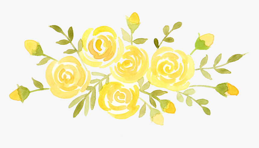 Watercolor Yellow Rose Transparent, HD Png Download, Free Download