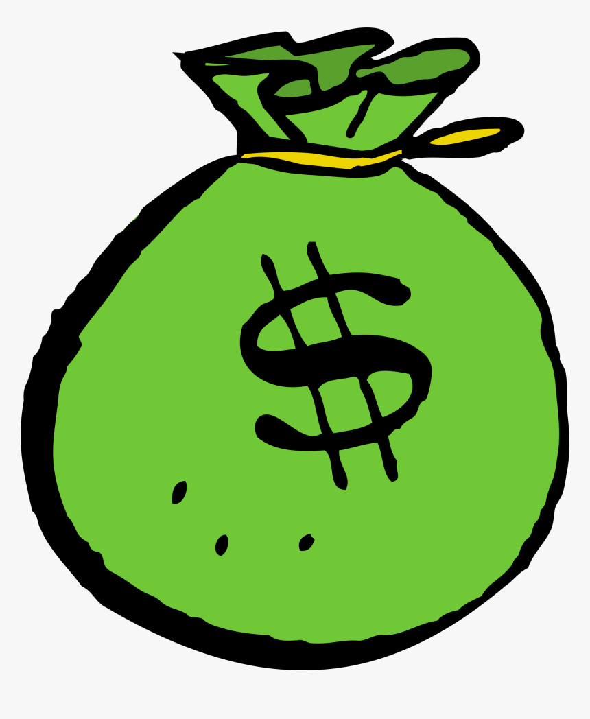 Green Bag Big Image - Money Bag Clip Art, HD Png Download, Free Download