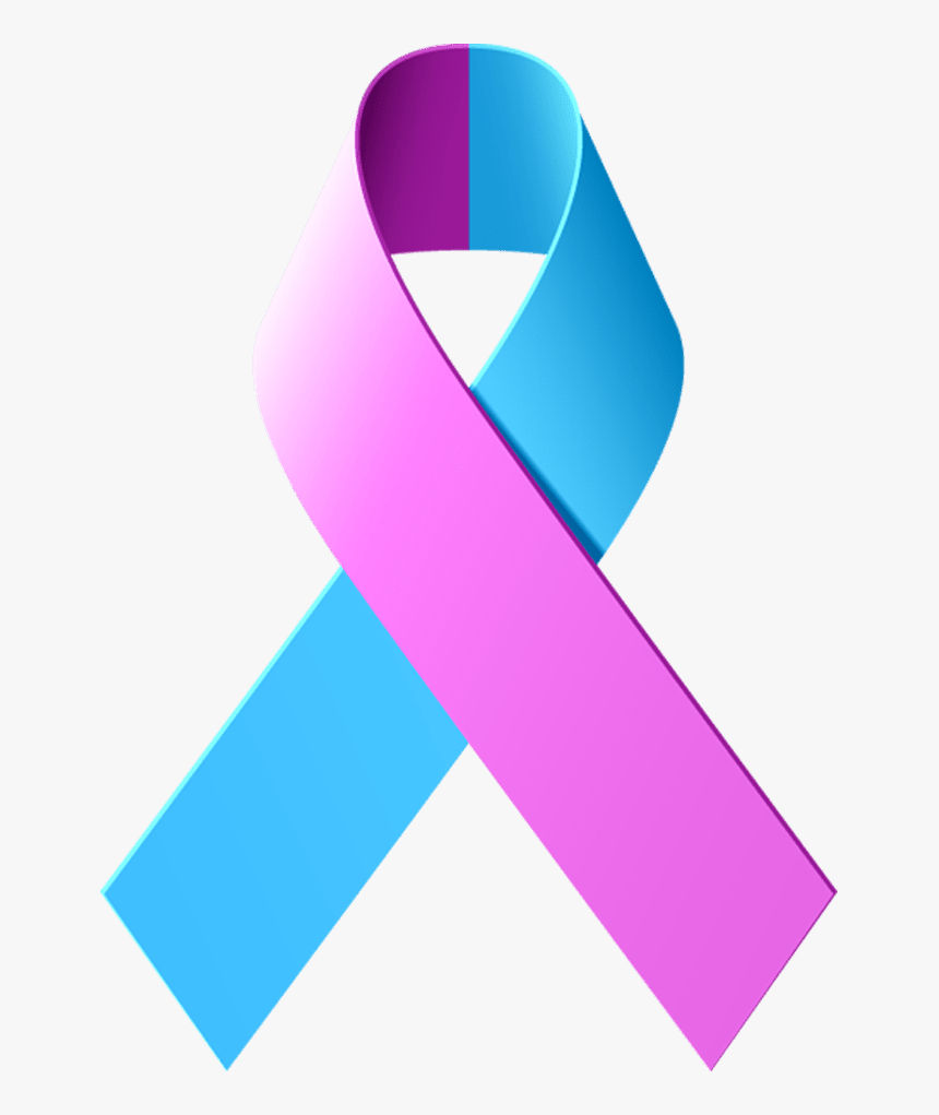 Breast Cancer Awareness Ribbon Png - Blue And Pink Ribbon Png, Transparent Png, Free Download