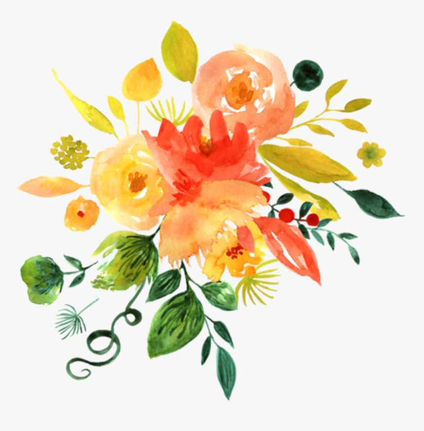 Yellow Watercolor Flowers Png, Transparent Png, Free Download