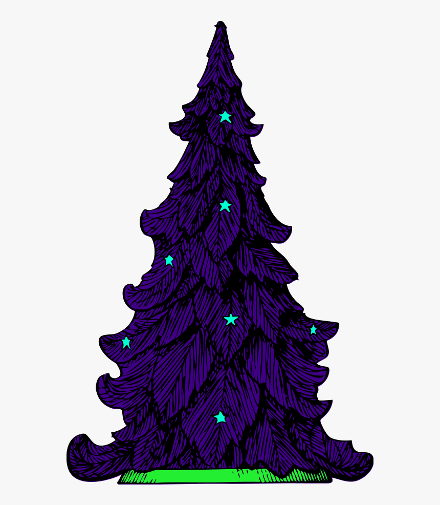 Pine Tree Silhouette Clip Art - Big Christmas Tree Clip Art, HD Png Download, Free Download