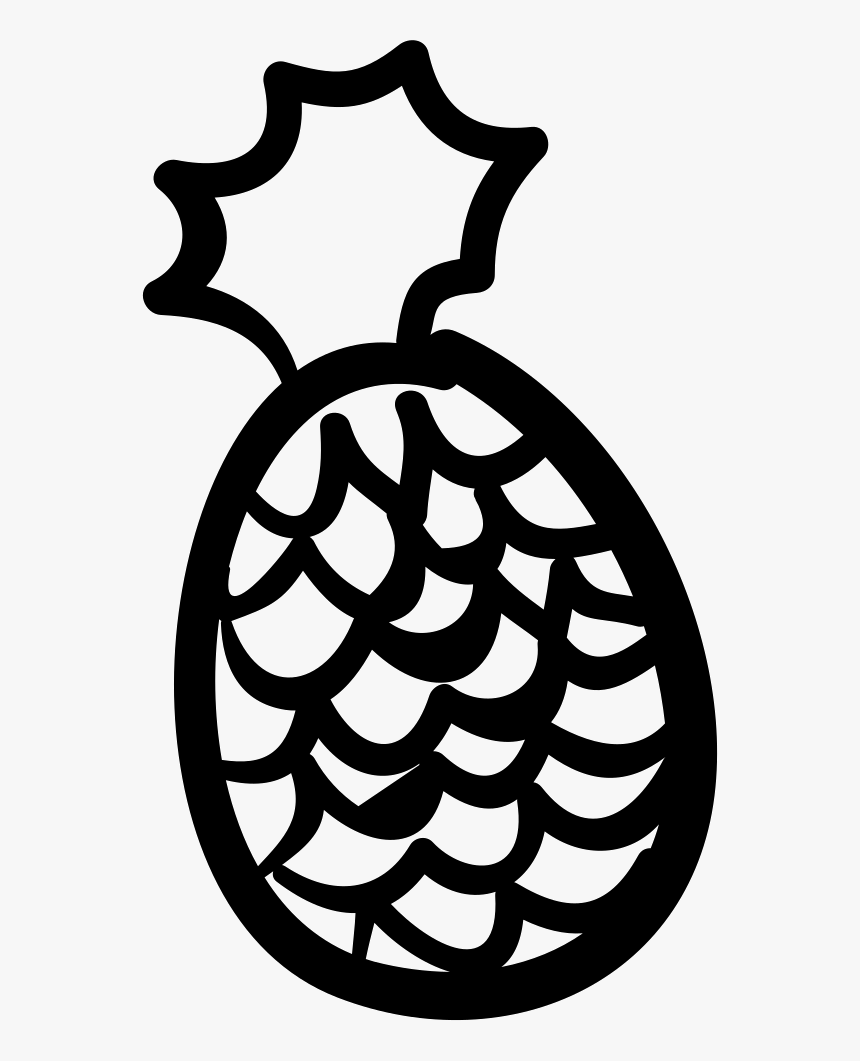 Pineapple Hand Drawn Outline - Pineapple Png Stock, Transparent Png, Free Download