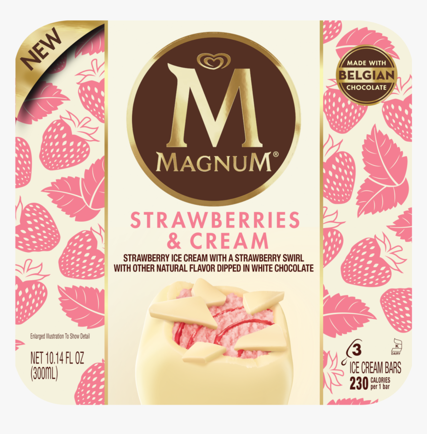 Magnum Strawberry And Cream, HD Png Download, Free Download