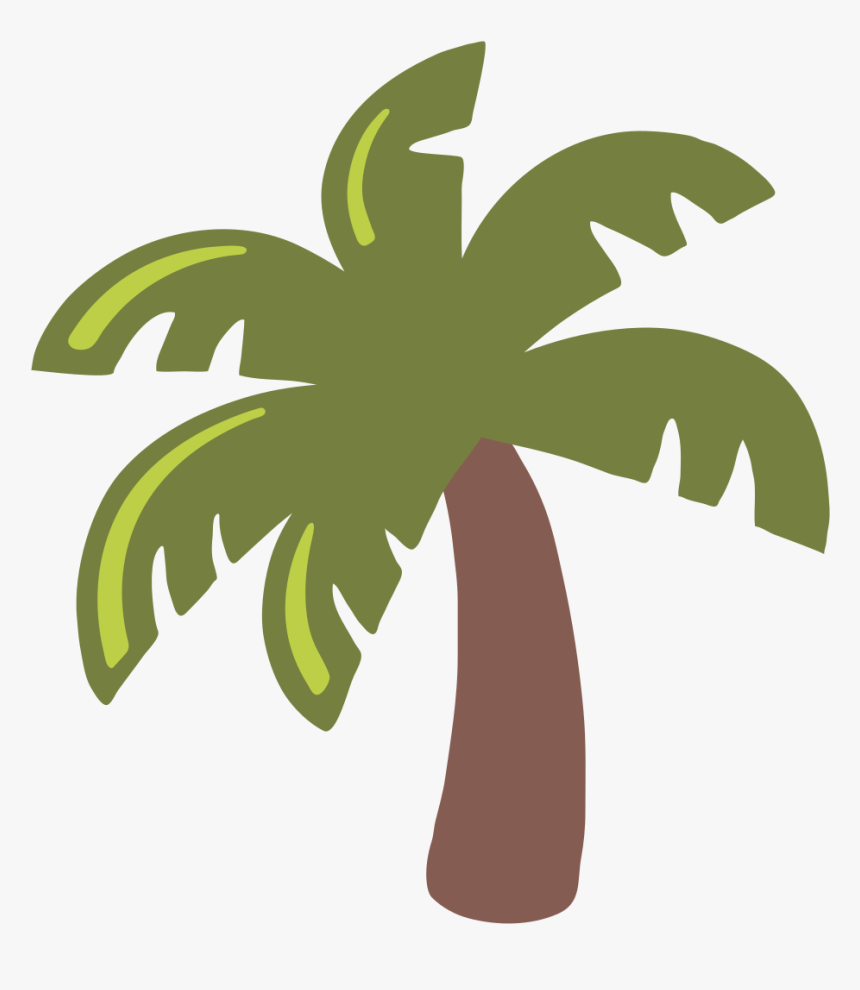 Palm Tree Black And White Emoji, HD Png Download, Free Download