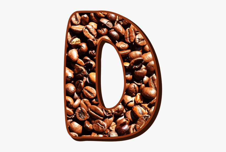 Coffee Beans Typography D - Letters Out Of Coffee Beans, HD Png Download, Free Download