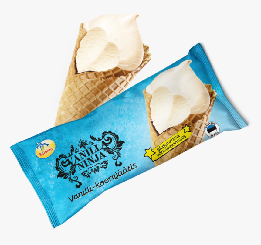 Vanilla Ninja Vanilla Dairy Ice Cream On Wafer Cone - Vanilla Ninja Ice Cream, HD Png Download, Free Download