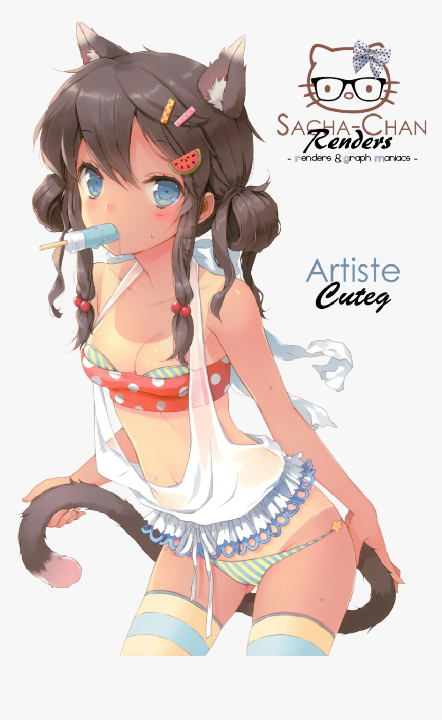 C Anime Cute Thread - Anime Cat Girl Hot, HD Png Download, Free Download