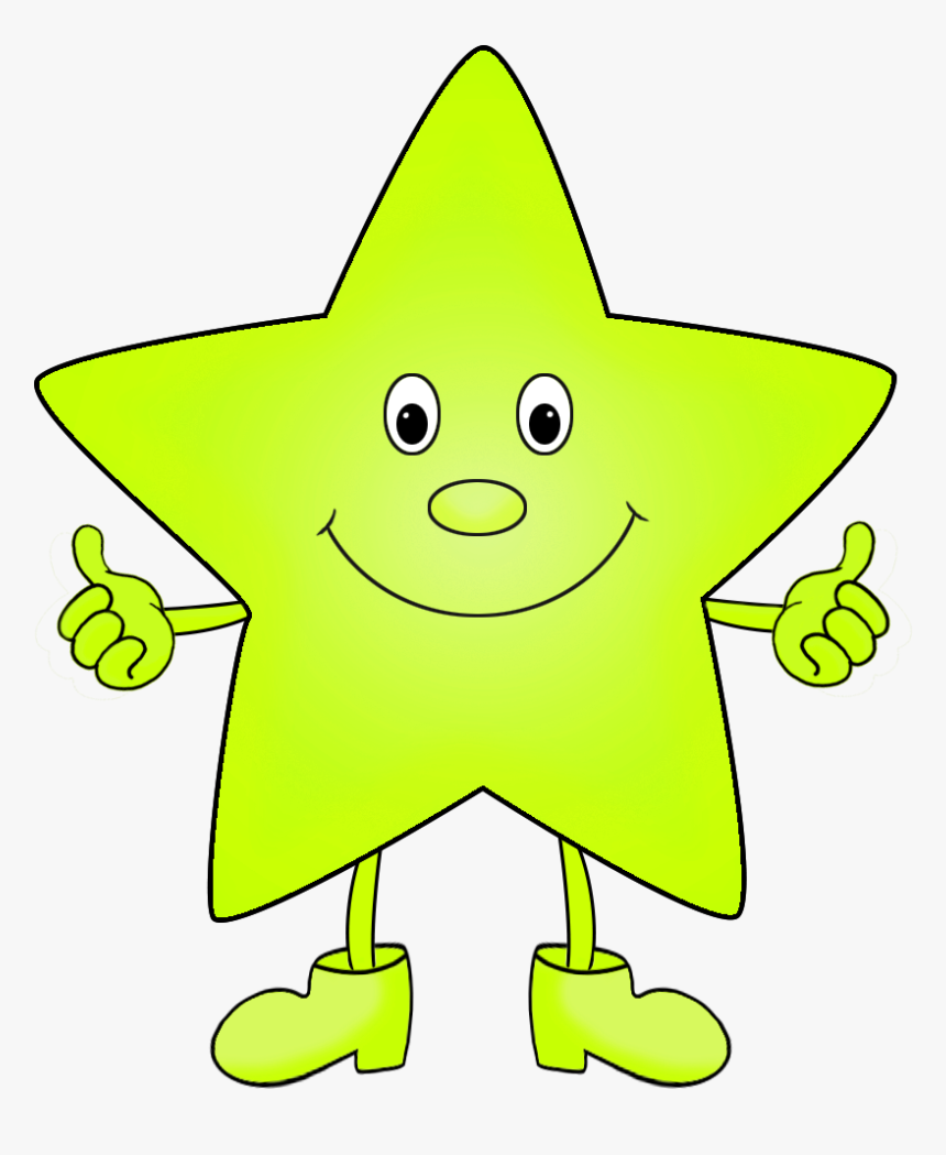Light Green Funny Clip Art Of Star - Cartoon Star, HD Png Download, Free Download